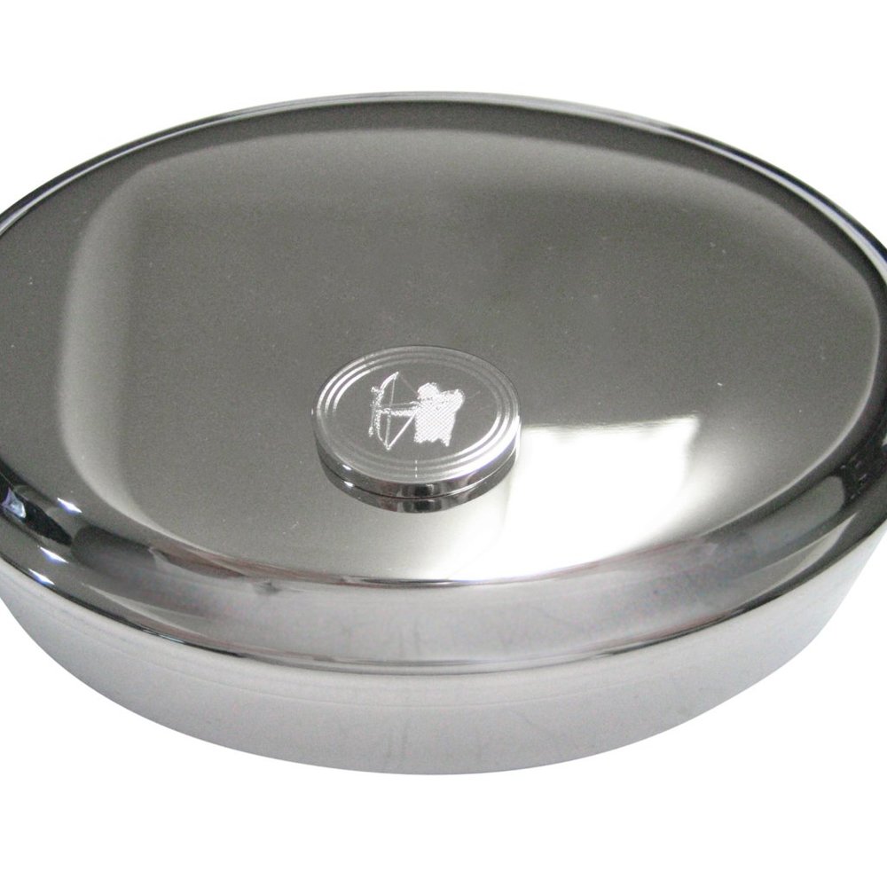 Etched Oval Archer Oval Trinket Jewelry Box